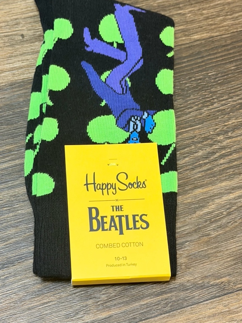 Happy Socks Black, Green & Purple The Beatles Crew Socks